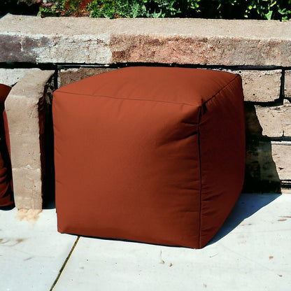 17" Cool Orange Solid Color Indoor Outdoor Pouf Cover