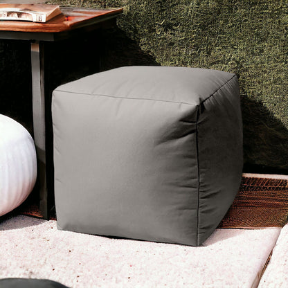 17" Cool Orange Solid Color Indoor Outdoor Pouf Cover