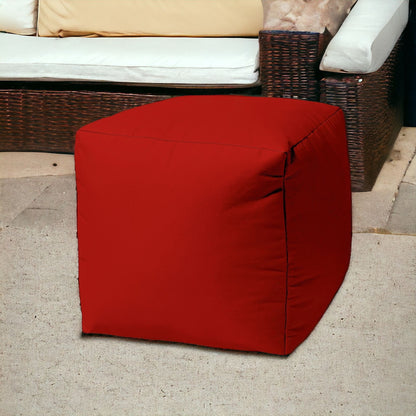 17" Cool Orange Solid Color Indoor Outdoor Pouf Cover