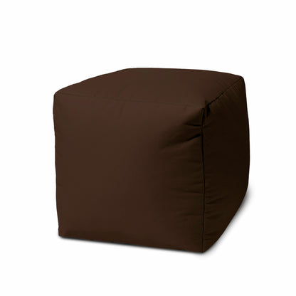 17" Cool Orange Solid Color Indoor Outdoor Pouf Cover