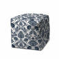 17" Blue Cube Indoor Outdoor Pouf Cover