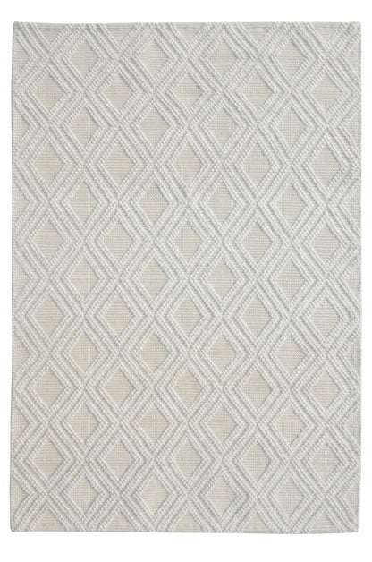 5' X 7' Ivory Geometric Handmade Area Rug