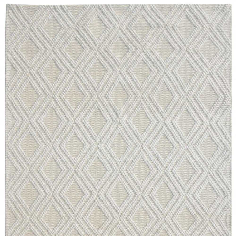 6' X 9' Ivory Geometric Handmade Area Rug