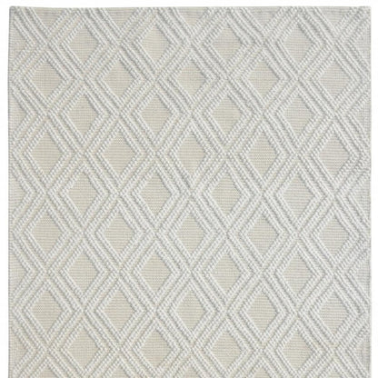 6' X 9' Ivory Geometric Handmade Area Rug