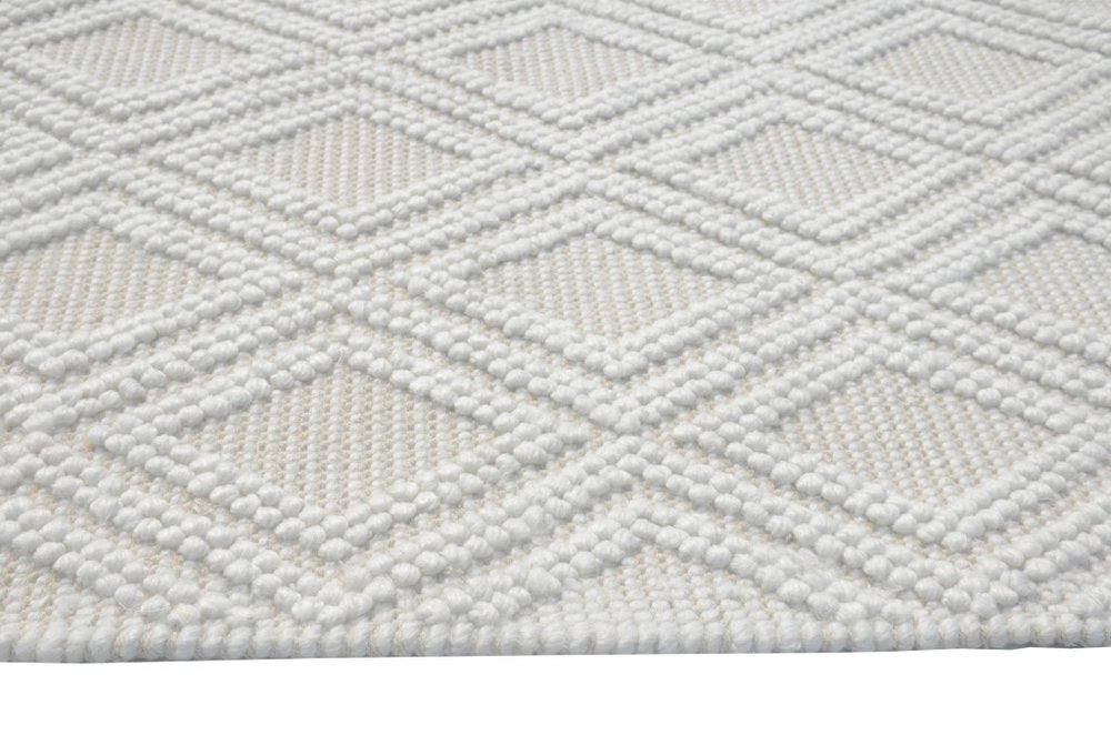 8' X 11' Ivory Geometric Handmade Area Rug