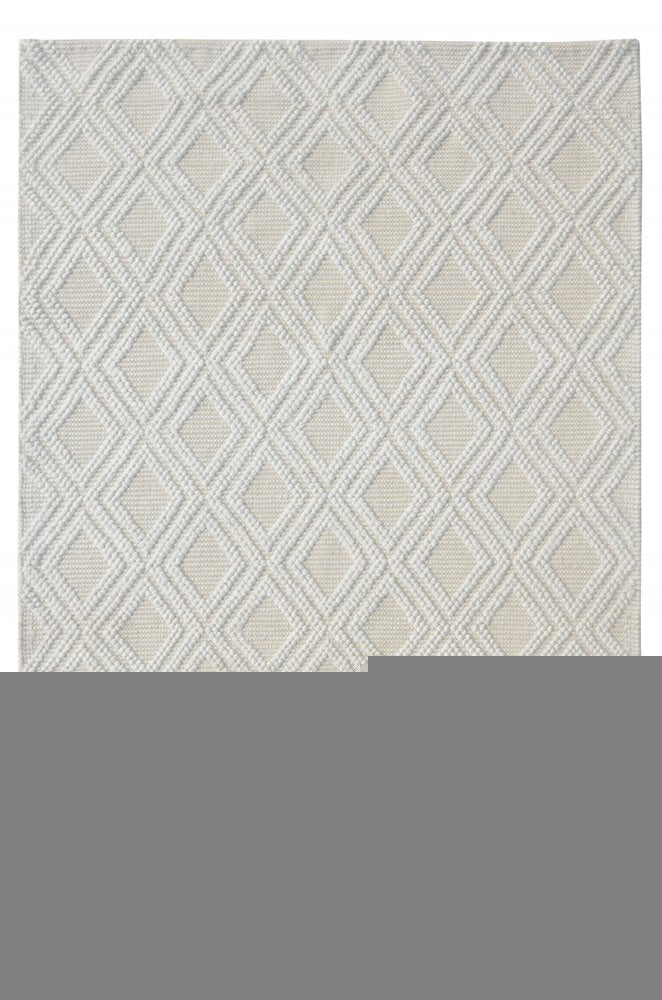 8' X 11' Ivory Geometric Handmade Area Rug