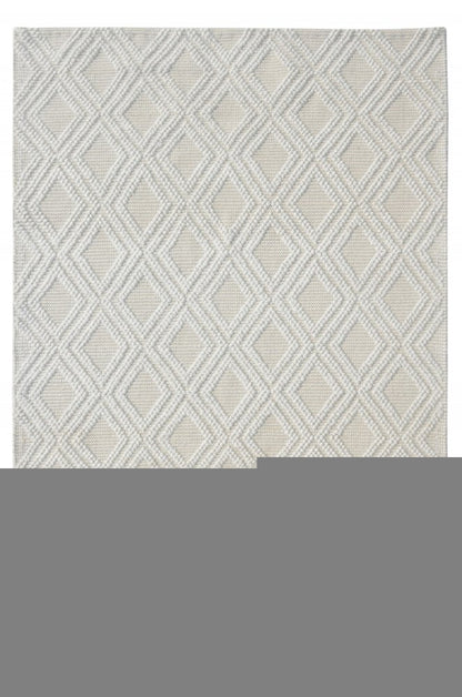 8' X 11' Ivory Geometric Handmade Area Rug