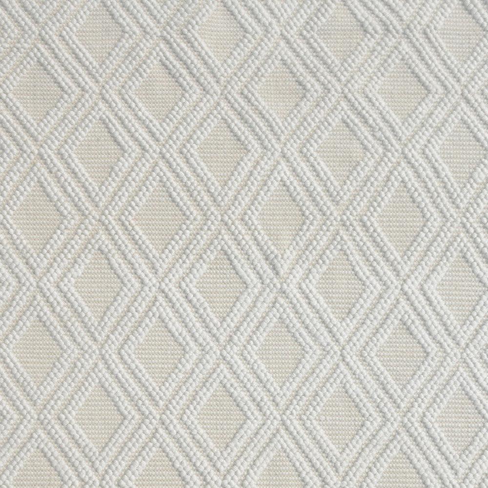 9' X 13' Ivory Diamond Lattice Modern Area Rug