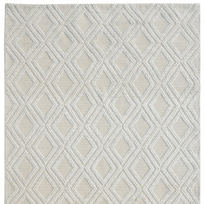 9' X 13' Ivory Diamond Lattice Modern Area Rug