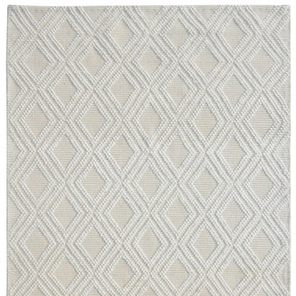 9' X 13' Ivory Diamond Lattice Modern Area Rug