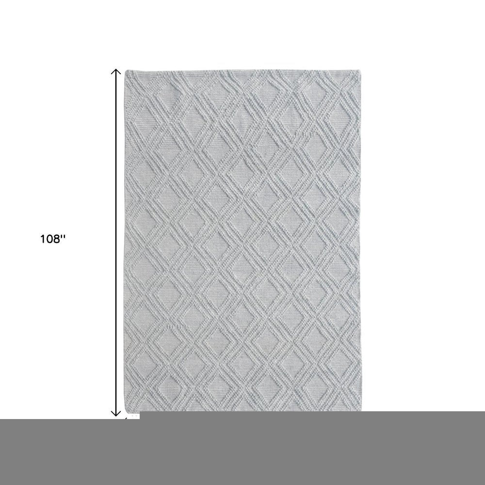 6' X 9' Gray Geometric Handmade Area Rug
