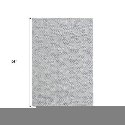 6' X 9' Gray Geometric Handmade Area Rug