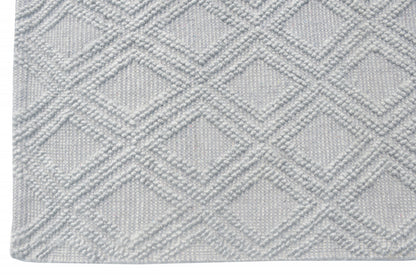 9' X 13' Gray Diamond Lattice Modern Area Rug