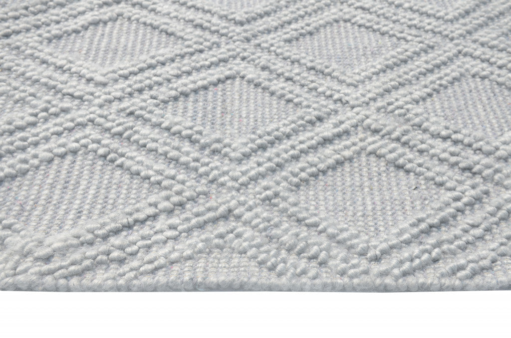 9' X 13' Gray Diamond Lattice Modern Area Rug