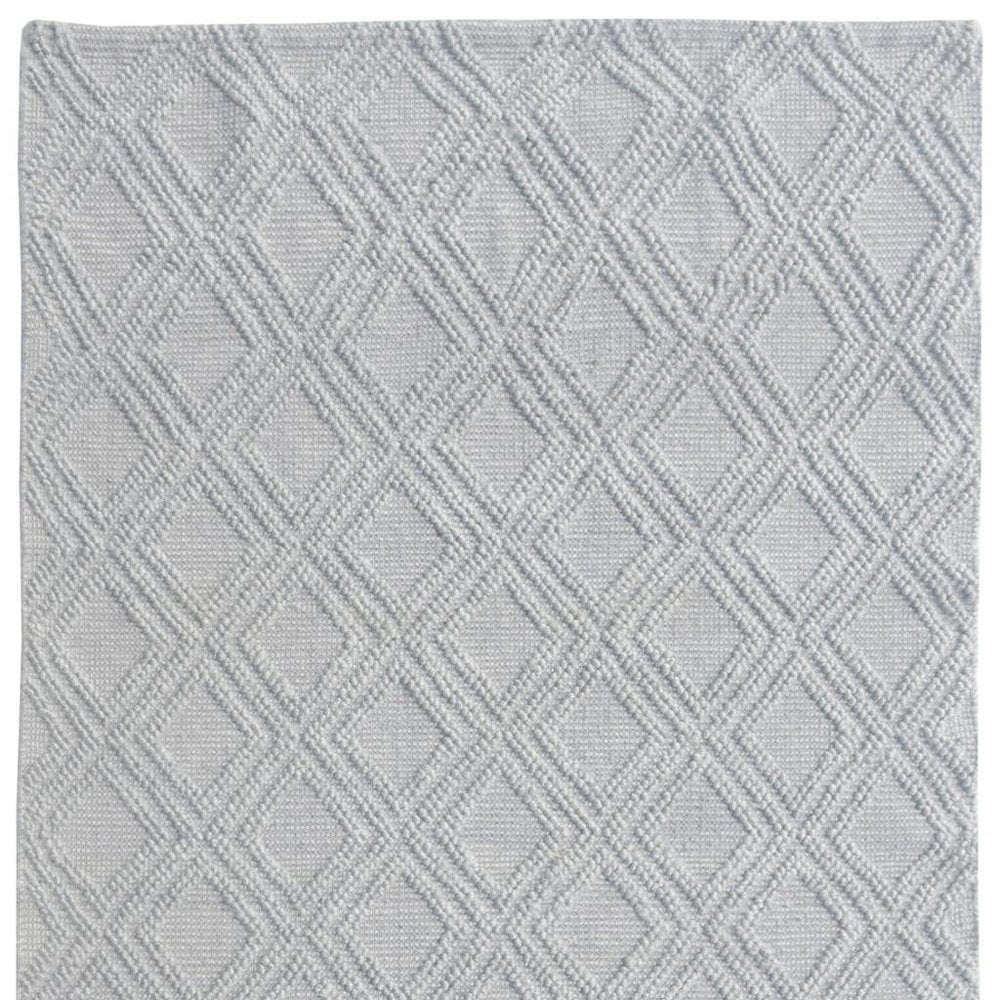 9' X 13' Gray Diamond Lattice Modern Area Rug