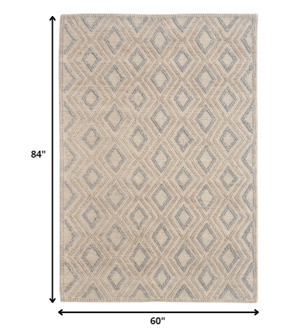 5' X 7' Natural Geometric Handmade Area Rug