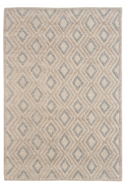 6' X 9' Natural Geometric Handmade Area Rug