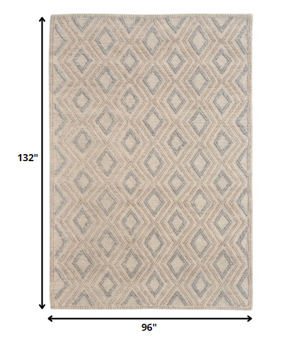 8' X 11' Natural Geometric Handmade Area Rug