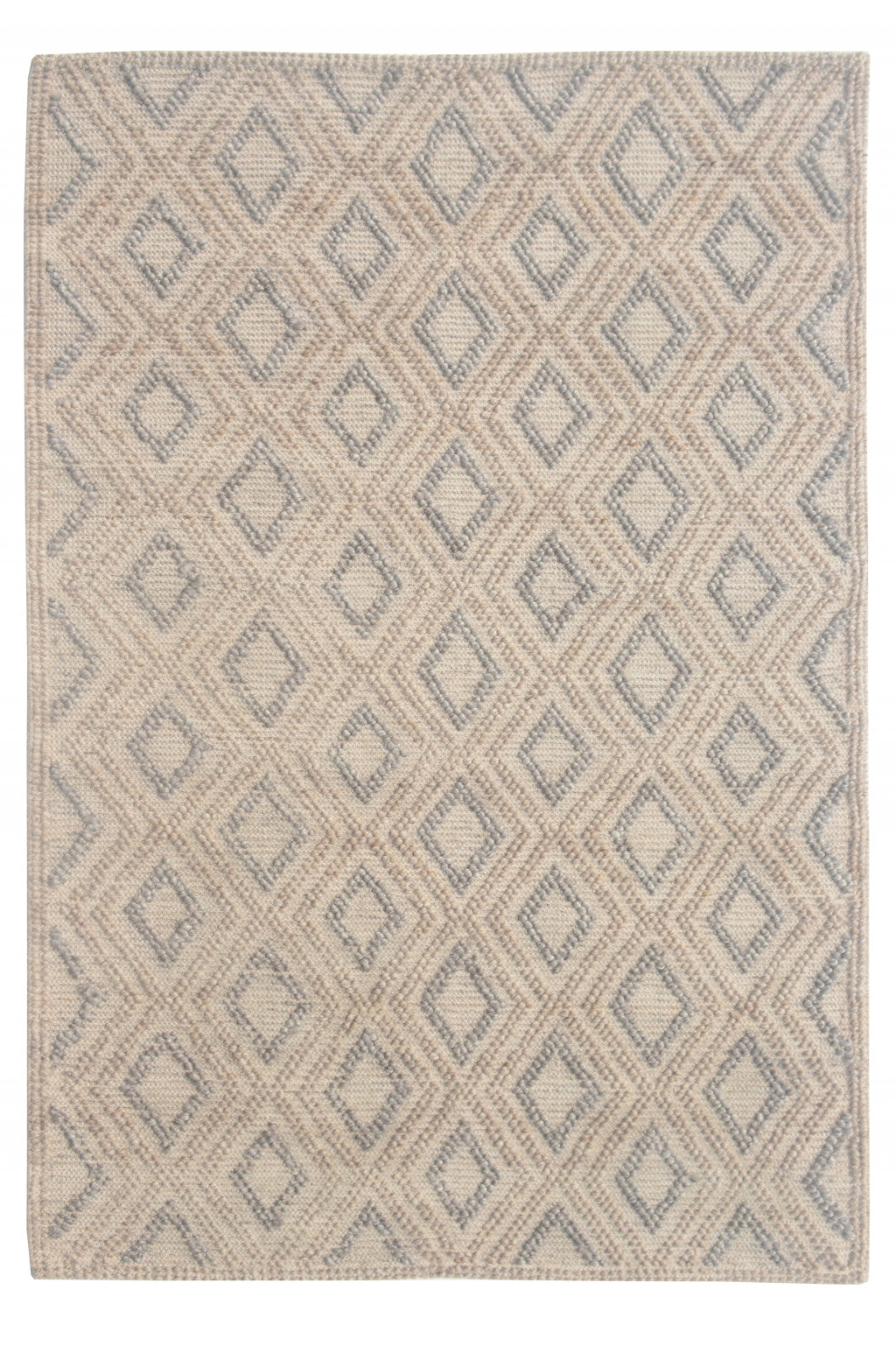 9' X 13' Tan Gray Diamond Lattice Modern Area Rug