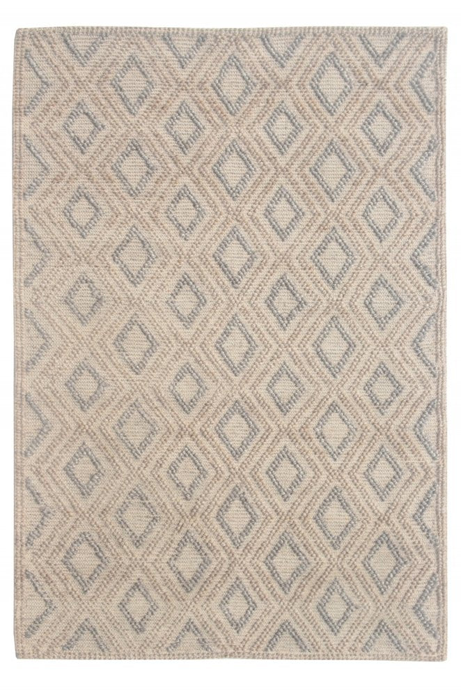 9' X 13' Tan Gray Diamond Lattice Modern Area Rug