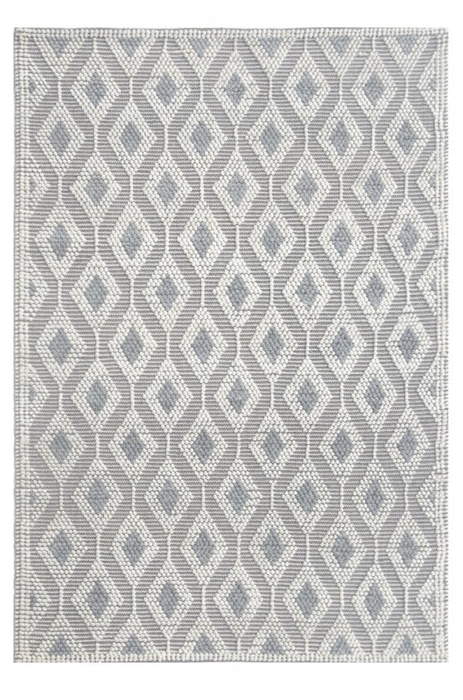 8' X 11' Gray and Ivory Geometric Handmade Area Rug