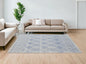 8' X 11' Blue and Ivory Geometric Handmade Area Rug