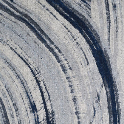 10' X 13' Navy Ivory Abstract Strokes Modern Area Rug
