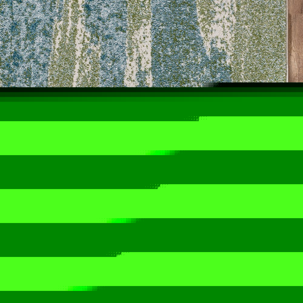 3' X 5' Blue And Green Abstract Area Rug