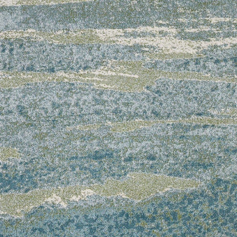 5' X 8' Blue And Green Abstract Area Rug