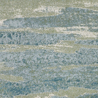 7' X 10' Blue And Green Abstract Area Rug