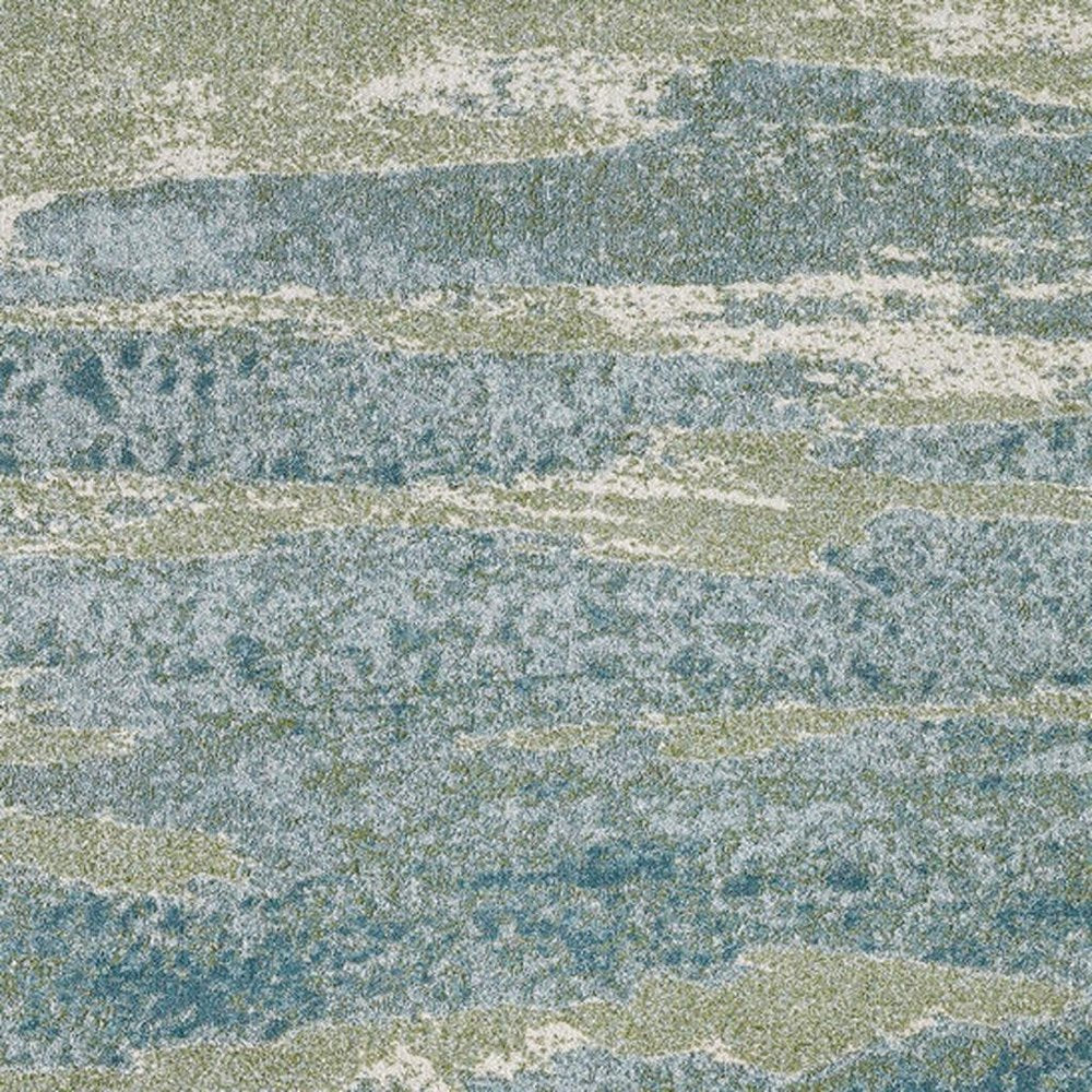 8' X 11' Blue And Green Abstract Area Rug
