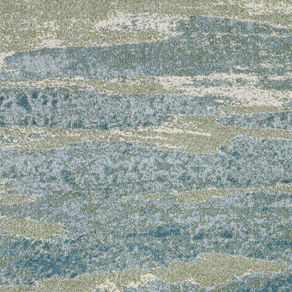 8' X 11' Blue And Green Abstract Area Rug