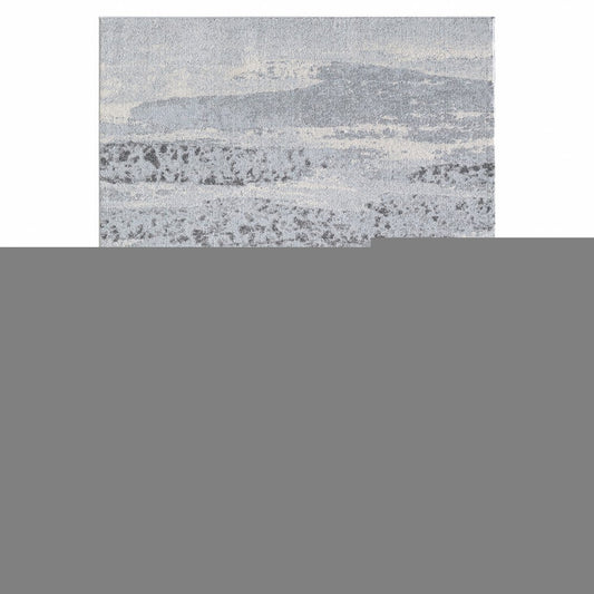 7' X 10' Blue and Gray Abstract Area Rug