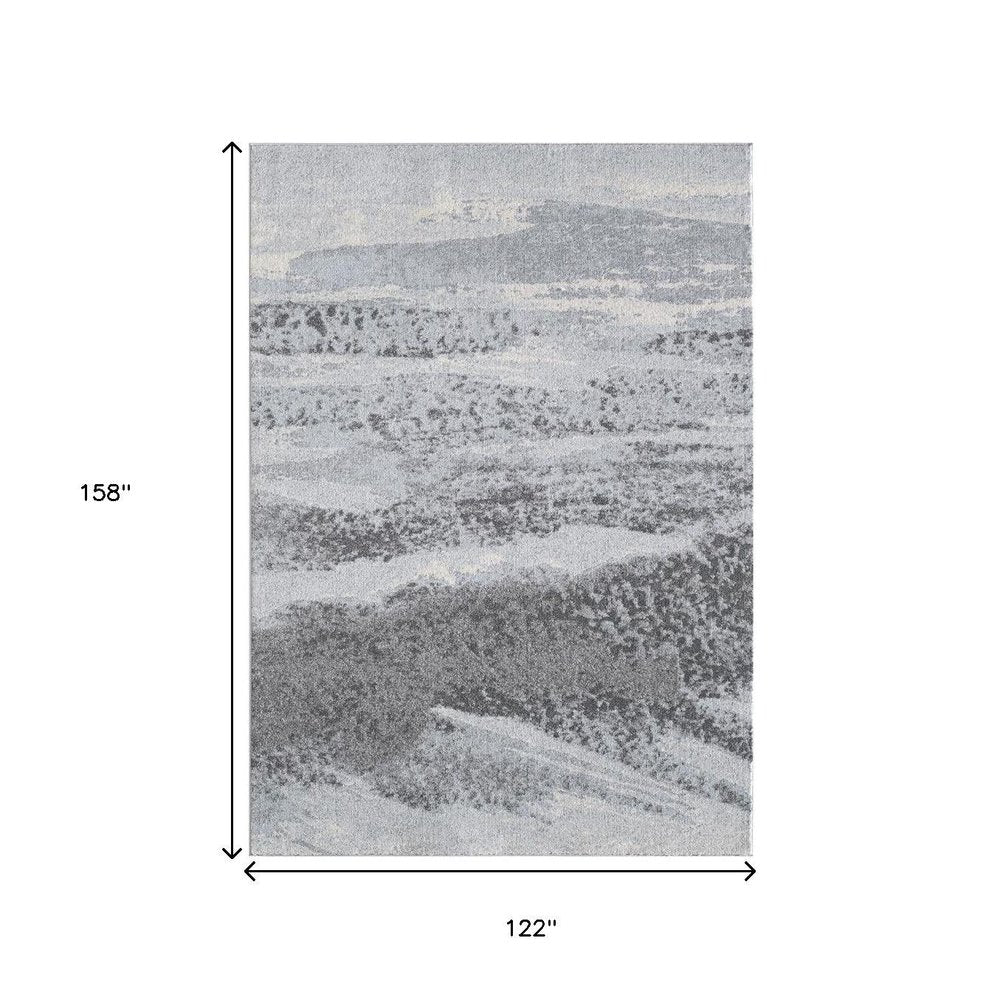 10' X 13' Blue Gray Abstract Mist Modern Area Rug