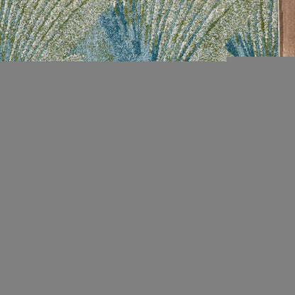 7' X 10' Beige Blue And Sage Abstract Area Rug