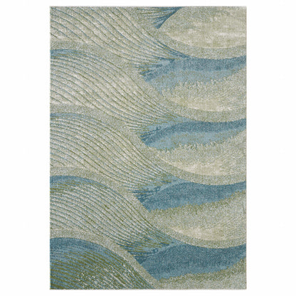 8' X 11' Blue Abstract Area Rug