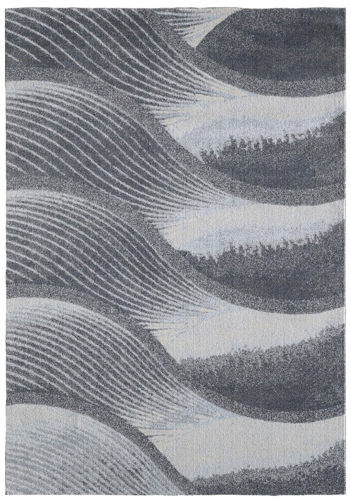 3' X 5' Blue and Gray Abstract Area Rug