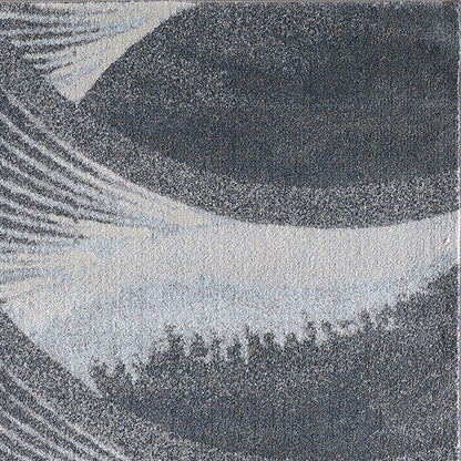 3' X 5' Blue and Gray Abstract Area Rug