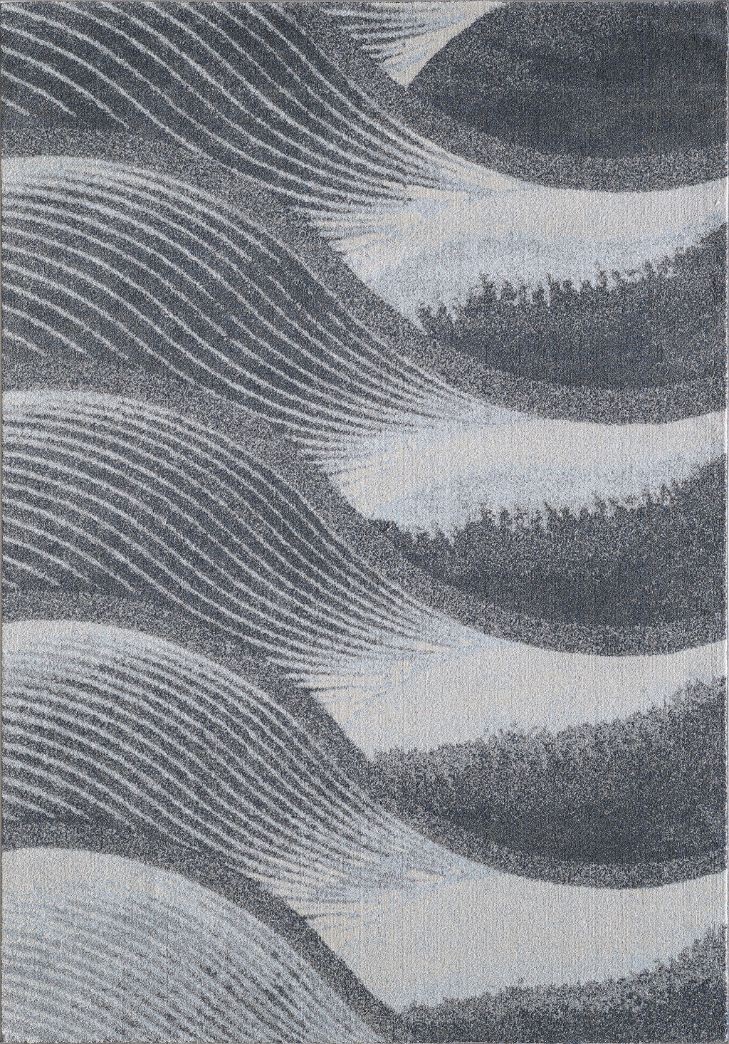 10' X 13' Gray Blue Abstract Waves Modern Area Rug