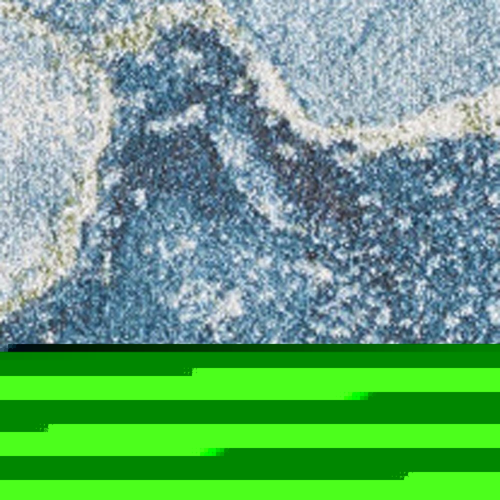 7' X 10' Teal Blue Green And Ivory Abstract Area Rug