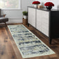 8' Runner Blue Abstract Runner Rug