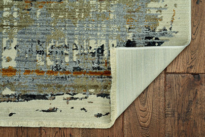 4' X 6' Blue And Gray Abstract Area Rug