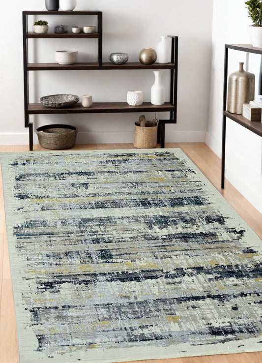 4' X 6' Blue Abstract Area Rug