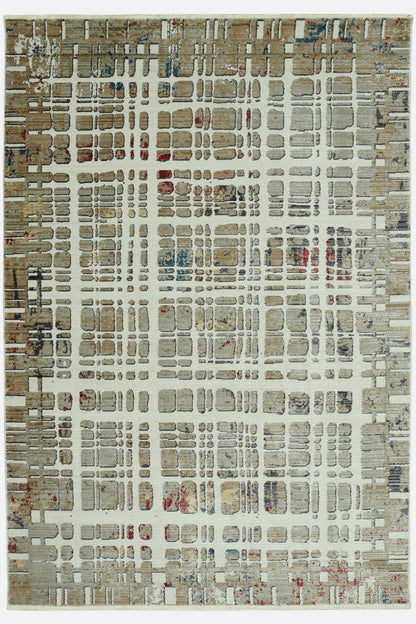 4' X 6' Ivory Abstract Area Rug