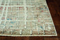 8' Ivory Red And Blue Abstract Round Rug
