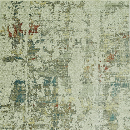 5' X 8' Ivory Abstract Area Rug