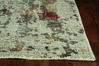 8' X 11' Ivory Abstract Area Rug