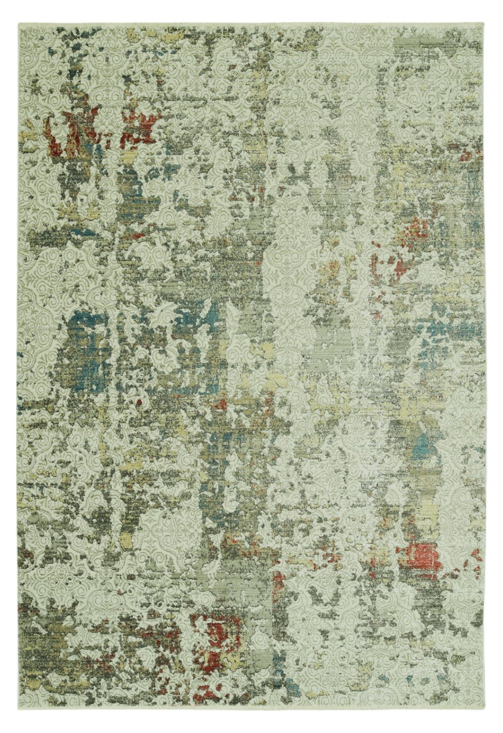 9' X 13' Ivory Abstract Area Rug