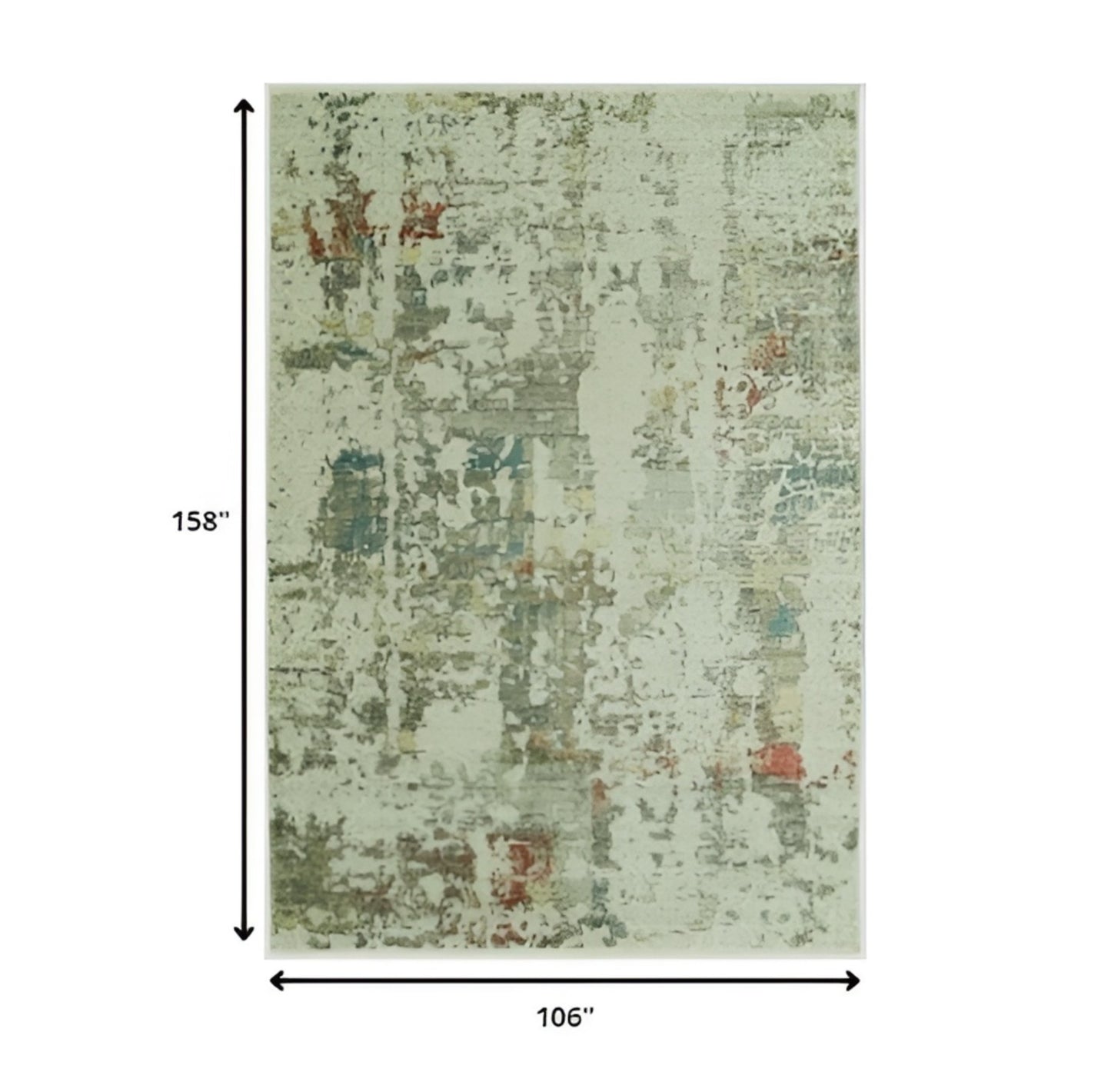 9' X 13' Ivory Abstract Area Rug