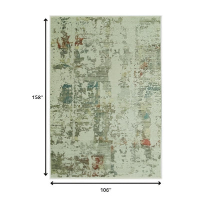 9' X 13' Ivory Abstract Area Rug